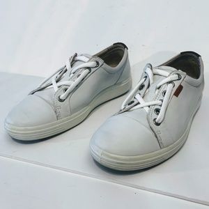 Ecco Soft 7 Size 7 White Women's Leather Sneakers